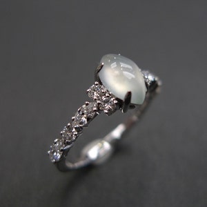 marquise jade ring, white jade ring, jade engagement ring, unique engagement ring, women engagement ring, marquise diamond engagement ring, jade wedding ring, jade jewelry, moissanite ring, moissanite jewelry, lab diamond ring, lab grown diamond
