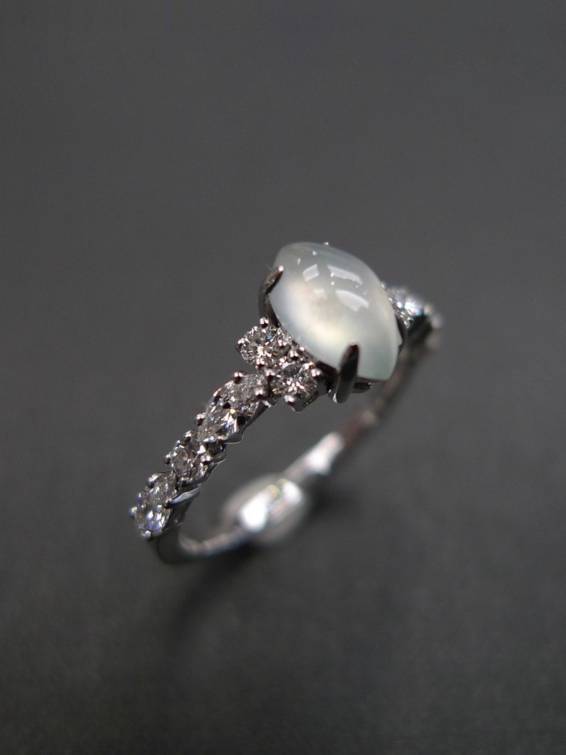 marquise jade ring, white jade ring, jade engagement ring, unique engagement ring, women engagement ring, marquise diamond engagement ring, jade wedding ring, jade jewelry, moissanite ring, moissanite jewelry, lab diamond ring, lab grown diamond