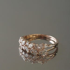 Handmade marquise diamond ring in rose gold