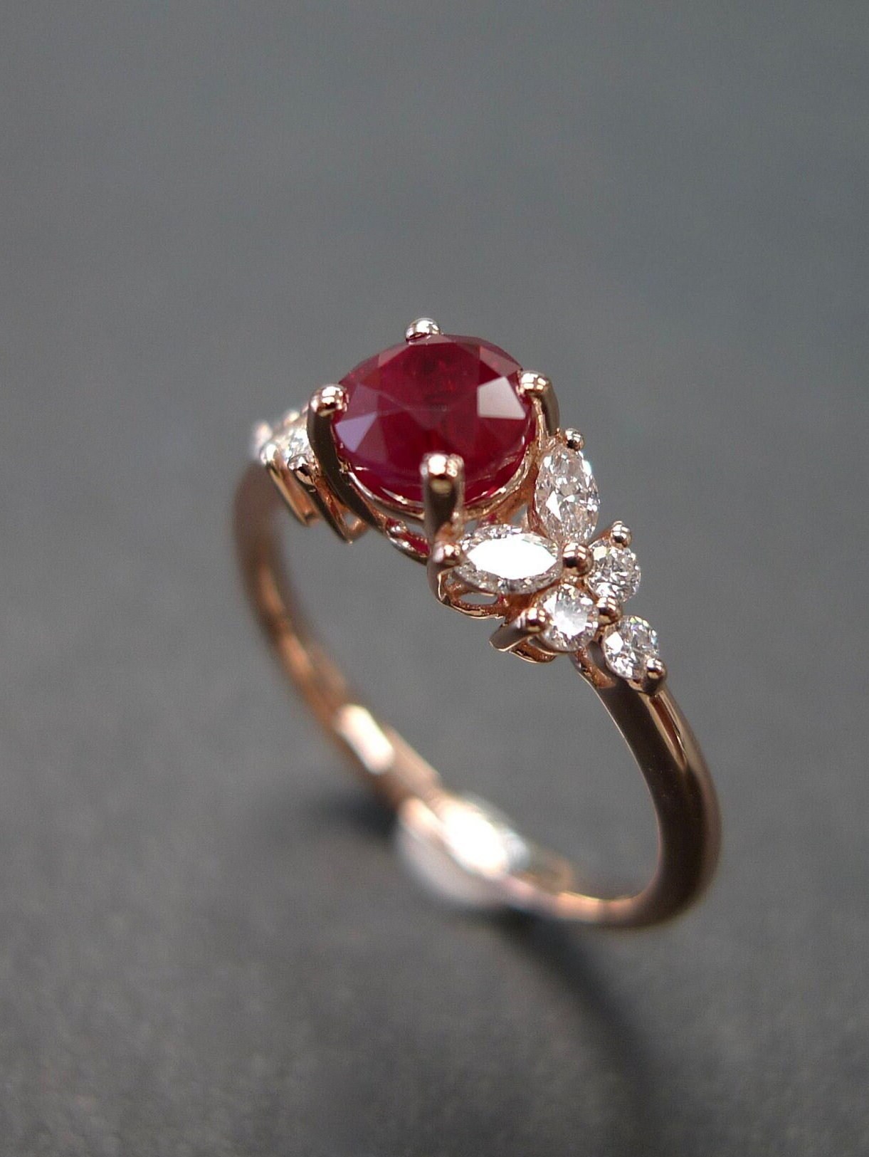 Natural Ruby Ring / Ruby Engagement Ring / July Birthstone Ring ...
