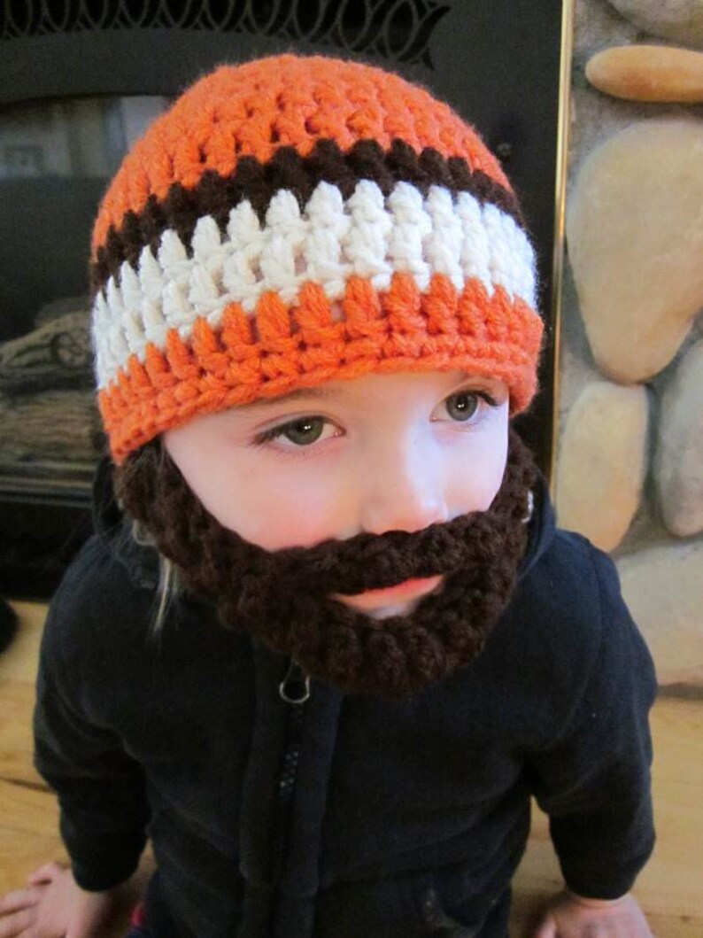 Kids ULTIMATE Bearded Beanie Orange Mix image 2