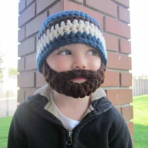 Kids ULTIMATE Bearded Beanie Windsor Blue Mix image 1