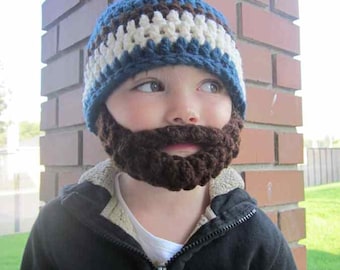 Kids ULTIMATE Bearded Beanie Windsor Blue Mix