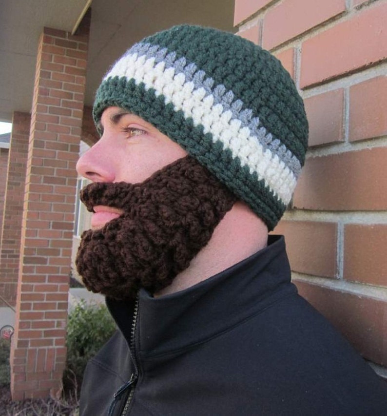 Adult ULTIMATE Bearded Beanie Dark Sage Mix image 1