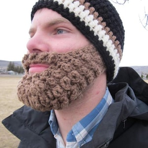 Adult ULTIMATE Bearded Beanie Black/Cafe Mix image 1