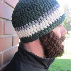 Adult ULTIMATE Bearded Beanie Dark Sage Mix image 2