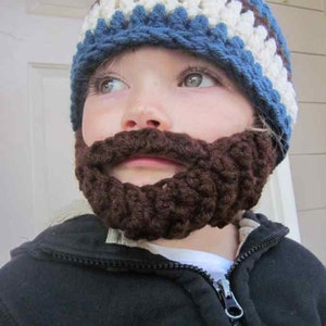 Kids ULTIMATE Bearded Beanie Windsor Blue Mix image 2