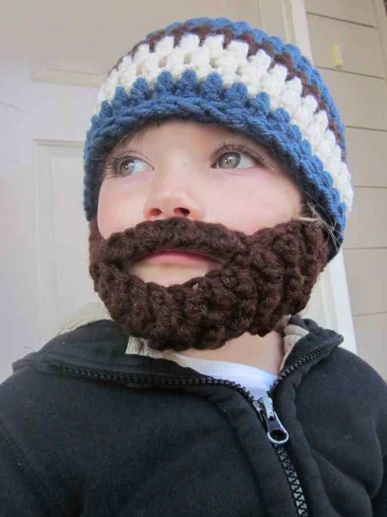 Kids ULTIMATE Bearded Beanie Windsor Blue Mix image 2