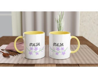 Colorful Inside Ceramic Mug - 11oz Glossy White Coffee Cup - Dishwasher & Microwave Safe Gift