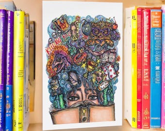 Dungeon Crawler Carl Muse Art Print | Whimsical Fantasy Fandom Wall Art | Bookish Gift for Sci-Fi Readers | KH Muses