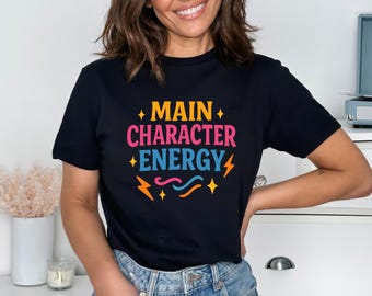 Main Character Energy T-Shirt: Retro Book Lover Graphic Tee