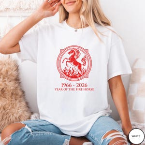 Fire Horse T-Shirt: Lunar New Year, Red Graphic - Chinese Zodiac