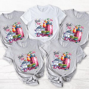 Girls Trip Cruise Tee, Colorful Travel Design (S-2XL)