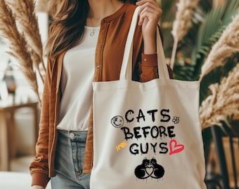 Anti Valentine's Day Tote Bag Funny Cat Lover Gift Cat Mom Grunge Aesthetic Shopping Bag Cat Mama Shopper Bag