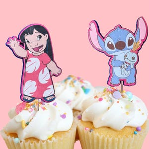 Adorno para cupcakes de Lilo y Stitch, descarga instantánea - Fiesta de cumpleaños - ARCHIVO DIGITAL / Adorno para cupcakes de Lilo y Stitch / Adorno para cupcakes de Aloha