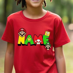 Super Mario Custom Name Shirt, Super Mario Character Shirt, Mario & Friend Party Shirt, Super Mario Family Shirt,Super Mario Birthday Gift