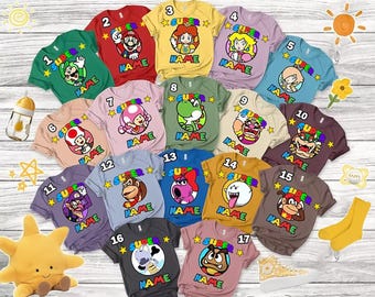 Personalized Mario And Friends Gaming Matching Family Shirt, Super Mario Game custom shirt, Mario Shirt, Mario Family Shirt
