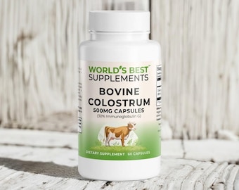 Bovine Colostrum 500mg (30% IgG) | 60 Capsules | 60 Servings | World's Best Supplements