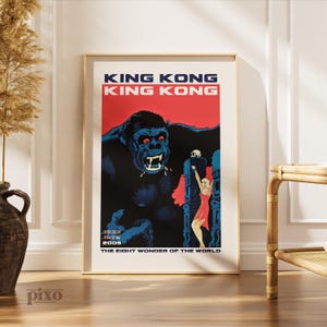 King Kong Movie Poster – Vintage Monster Film Print, Retro Wall Art Decor, Classic Creature Feature, Pop Culture Poster