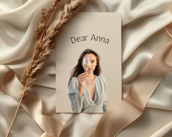 Tarjeta de felicitación personalizada con foto personalizada para pareja, regalo de aniversario, carta de celebración de cumpleaños