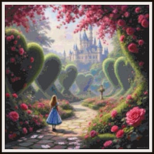 Alice in Wonderland Counted Cross Stitch Pattern Chart PDF