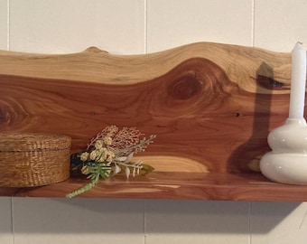 Handcrafted Cedar Live Edge Shelf: Rustic Wall Decor