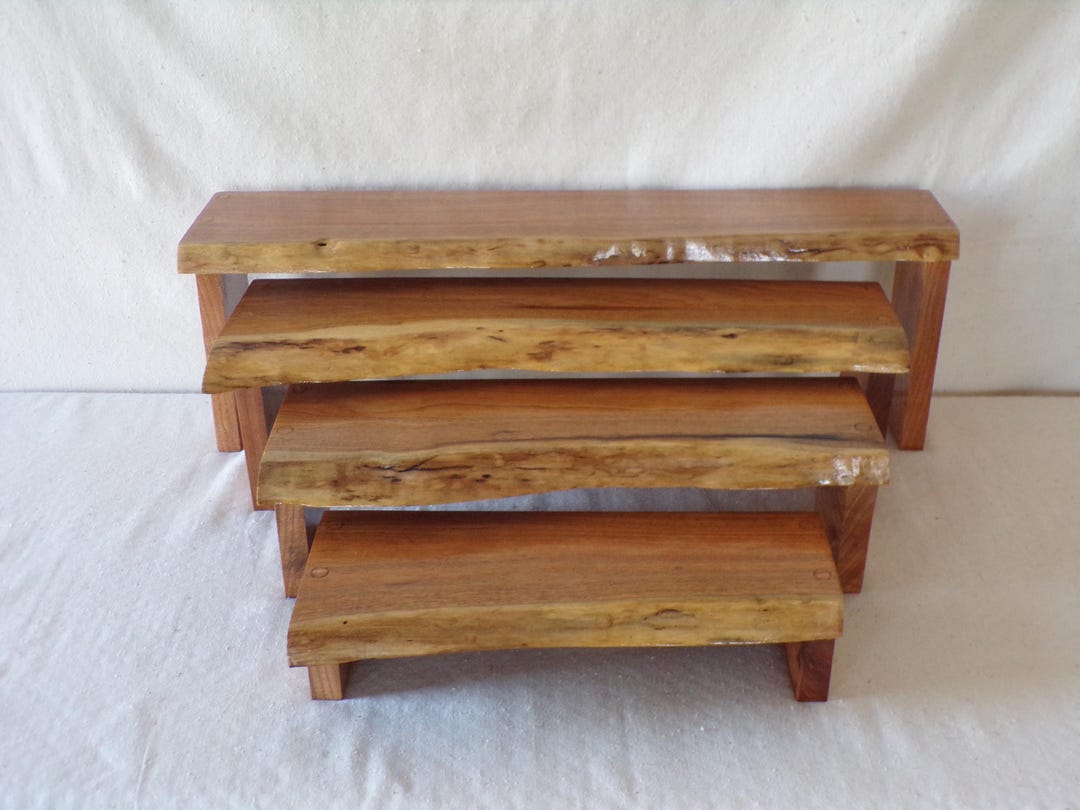 Maple Live Edge Nesting Risers, Set of 4 - Rustic Wedding & Display - Etsy