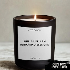 Software Developer Programmer Gift Custom Candle Funny Handmade Candle for Computer Science Coder Nerd Software Engineer STEM tech guy