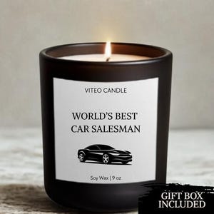 Car Dealer Gift Best Car Dealer Worlds Best Car Salesman Birthday Christmas Gift for Men Gift for Husband Custom Appreciation Gift Candle