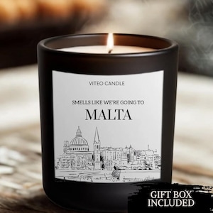 Malta Trip Candle Home Decor Going to Malta Surprise Trip Announcement Vacation Gift Travel To Malta Trip Reveal Gift Box