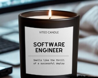 Software Engineer Programmer Gift Custom Candle Funny Handmade Candle for Computer Science Coder Nerd Software Engineer STEM tech guy