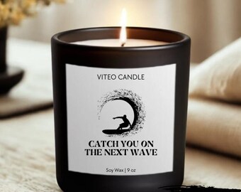 Surfing Gift Surfer Custom Candle Funny Unique Handmade Personalized Birthday Holiday Gift For Him Surfing Beach Life Coastal Beach House