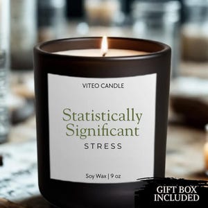 Statistics Gift Stats Graduate Candle Funny Unique Candle for STEM Researcher Professor Lab Scientists Masters PhD Graduate Science Gift box