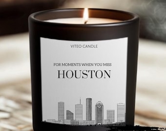 Leaving Houston Texas Gift Candle Housewarming Moving Gift for Friend Farewell Gift Houston Moving Souvenir Gift