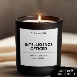 Intelligence Officer Gift Candle Custom Gift for Intelligence Officer FBI NSA CIA Agency Gift State Department Diplomatic Gift Box Included
