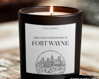 Moving to Fort Wayne Indiana Gift Candle Housewarming Moving Gift for Friend Farewell Gift Moving Souvenir Gift for Indiana