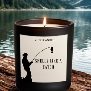 Fishing Gift Candle Fishing Gift for Husband Gift For Fisherman Dad Gift Fish Retirement Gifts For Fishing Lover Lake Cabin Decor Gift Box