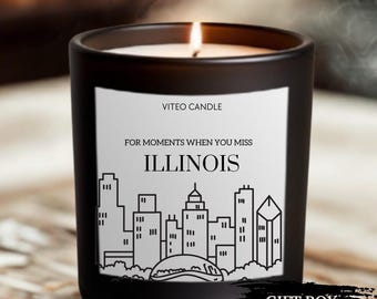 Leaving Illinois Gift Candle Chicago Moving Away Gift for Friend Farewell Gift Chicago Souvenir Gift