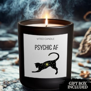 Psychic Gift Candle Tarot Readers Gift Divination Candle Magic Omens,Self-Reflection Mystical Ritual Candle Oracle Candle Gift Box Included