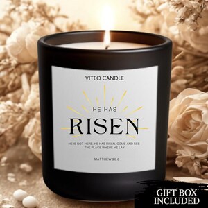Religious Easter Gift Easter Basket Gift for Catholic Easter Decor Christ is Risen He has Risen Spring Time Decor Faith Based Gift Box
