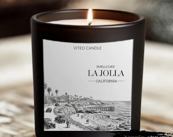 La Jolla Art Print Candle San Diego Moving Gift California Gift Souvenir Gift San Diego Trip Reveal