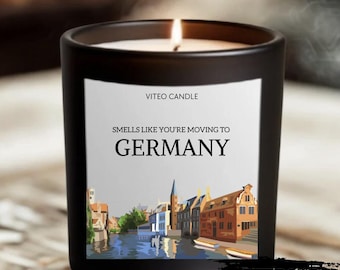 Moving to Germany Gift Candle Germany Moving Gift for Friend Farewell Gift Germany Souvenir Gift Deployed to Germany
