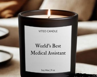 World’s Best Medical Assistant Candle Medical Assistant Gifts CMA Gift Gift For MA Clinical Assistant Gift for Christmas Birthday Gift Box