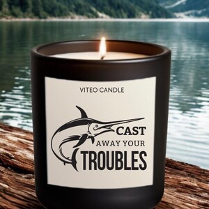 Fisherman Gift Fishing Husband Birthday Gift Fisherman Fish Candle Gift for Dad Gift Retirement Gifts For Fishing Lover Gift Box Included