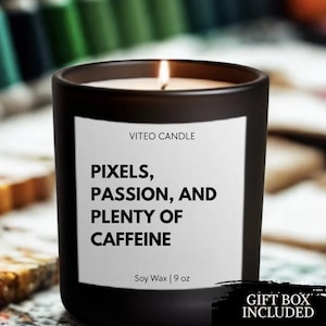 Graphic Designer Gift Website Designer Custom Candle Funny Unique Handmade Personalized Care Package New Decorator Decor Gift Box included