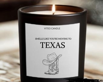 Moving to Texas Gift Candle Houston Moving Gift for Friend Farewell Gift Austin Moving Souvenir Gift