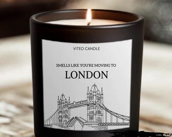 Moving to London England Gift Candle London Moving Gift for Friend Farewell Gift UK Souvenir