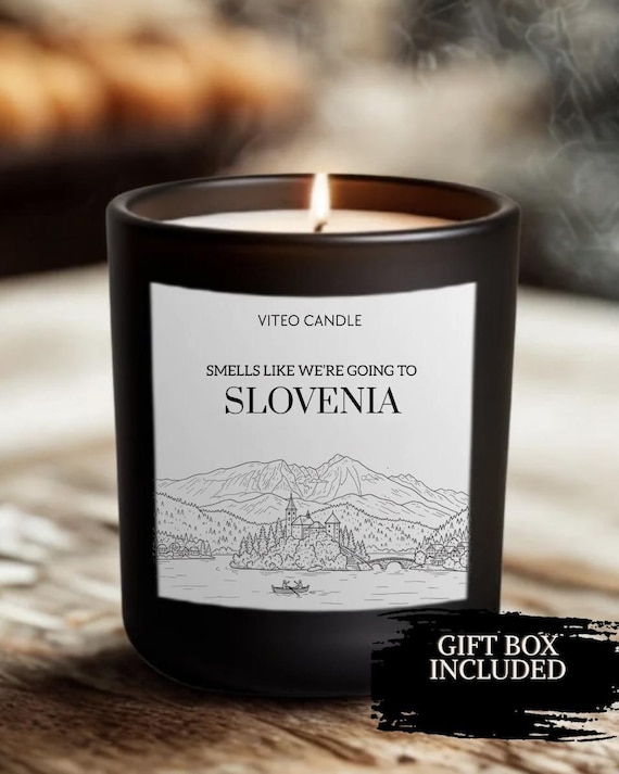 Slovenia Trip Ljubljana Trip Candle Home Decor Gift Slovenia Surprise Trip Announcement Vacation Gift Slovenia Travel