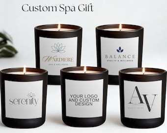Custom Spa Candles, Candle Favor Wholesale, Salon gifts, Beauty and Wellness Gift, Wholesale Spa Candles, Stress Relief Ambience, Bulk