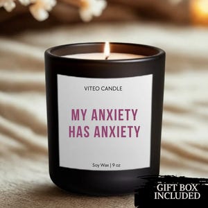 Anxiety Gift Candle Anxiety Relief Relaxing Lavender for Stress Relief Candle Funny Therapy Gift Mental Health Care Package for Her Gift Box